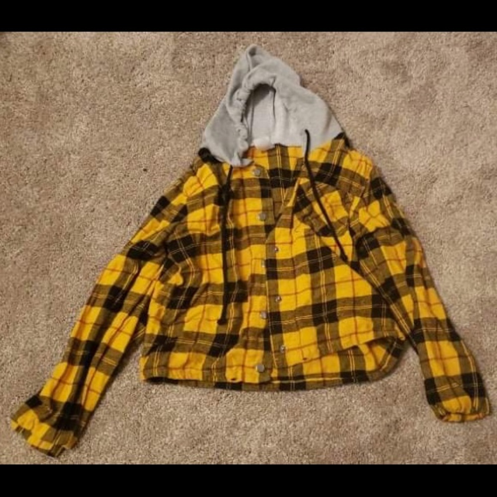 Plaid Button Up Hoodie